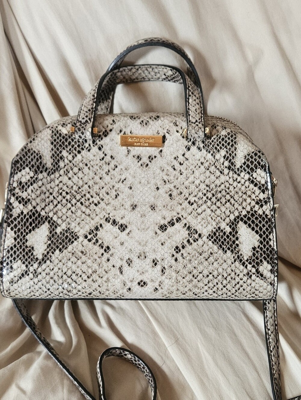 Kate Spade Snake Skin Print Leather Handbag Like New!149
